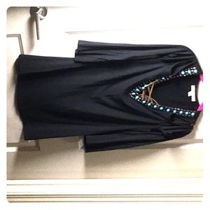Black tunic with turquoise embellishments